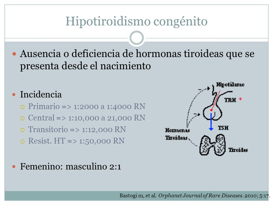 hipotiroidismo congenito niveles de tsh